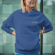 Felpa Ricamata Unisex Con Cappuccio – Morbida e Confortevole – Design Zampina Cagnolino + Battito cardiaco