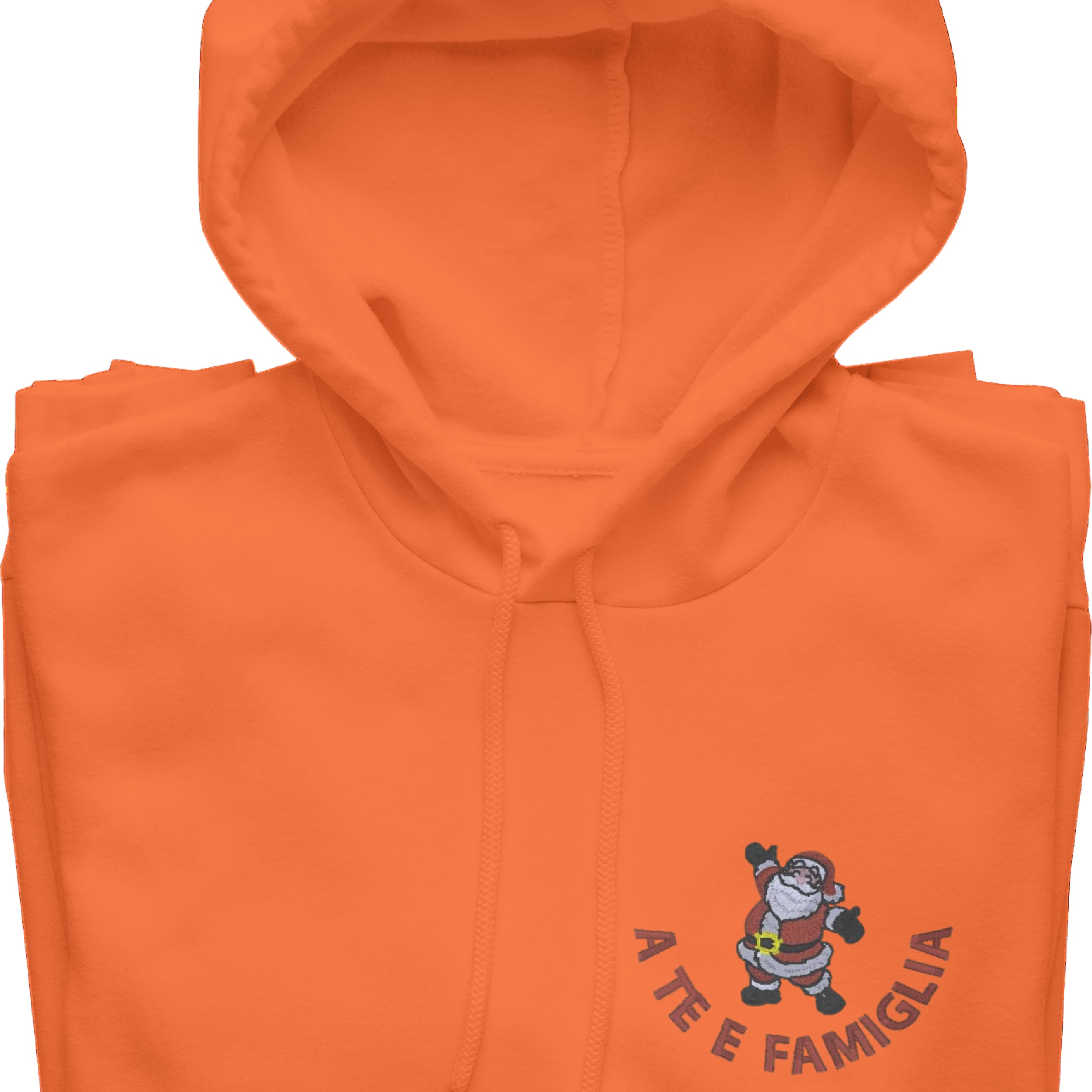 Felpa Ricamata Unisex – Morbida con Cappuccio e Tasca Frontale – Stile Streetwear – Happy Babbo Natale A te e famiglia