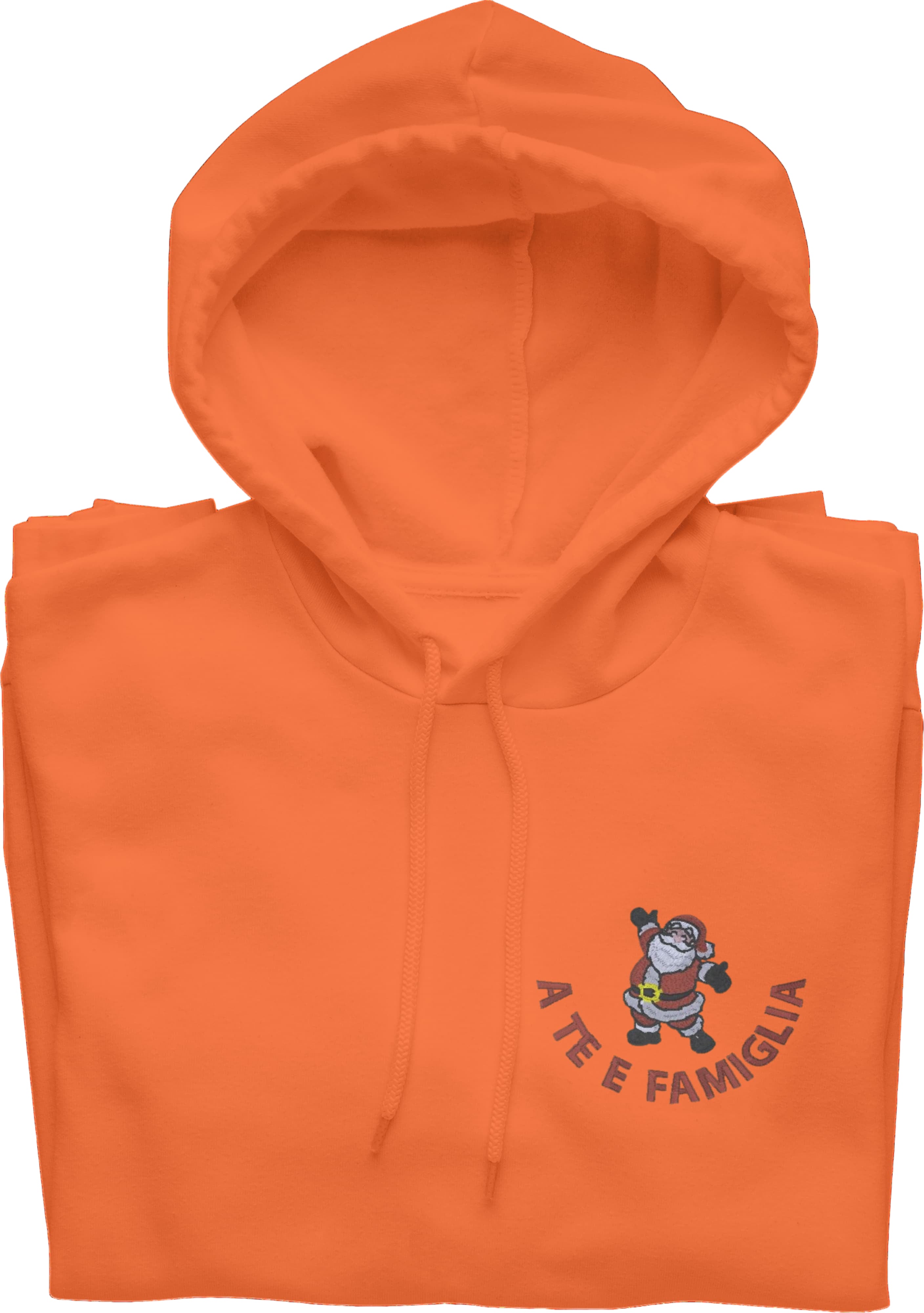 Felpa Ricamata Unisex – Morbida con Cappuccio e Tasca Frontale – Stile Streetwear – Happy Babbo Natale A te e famiglia