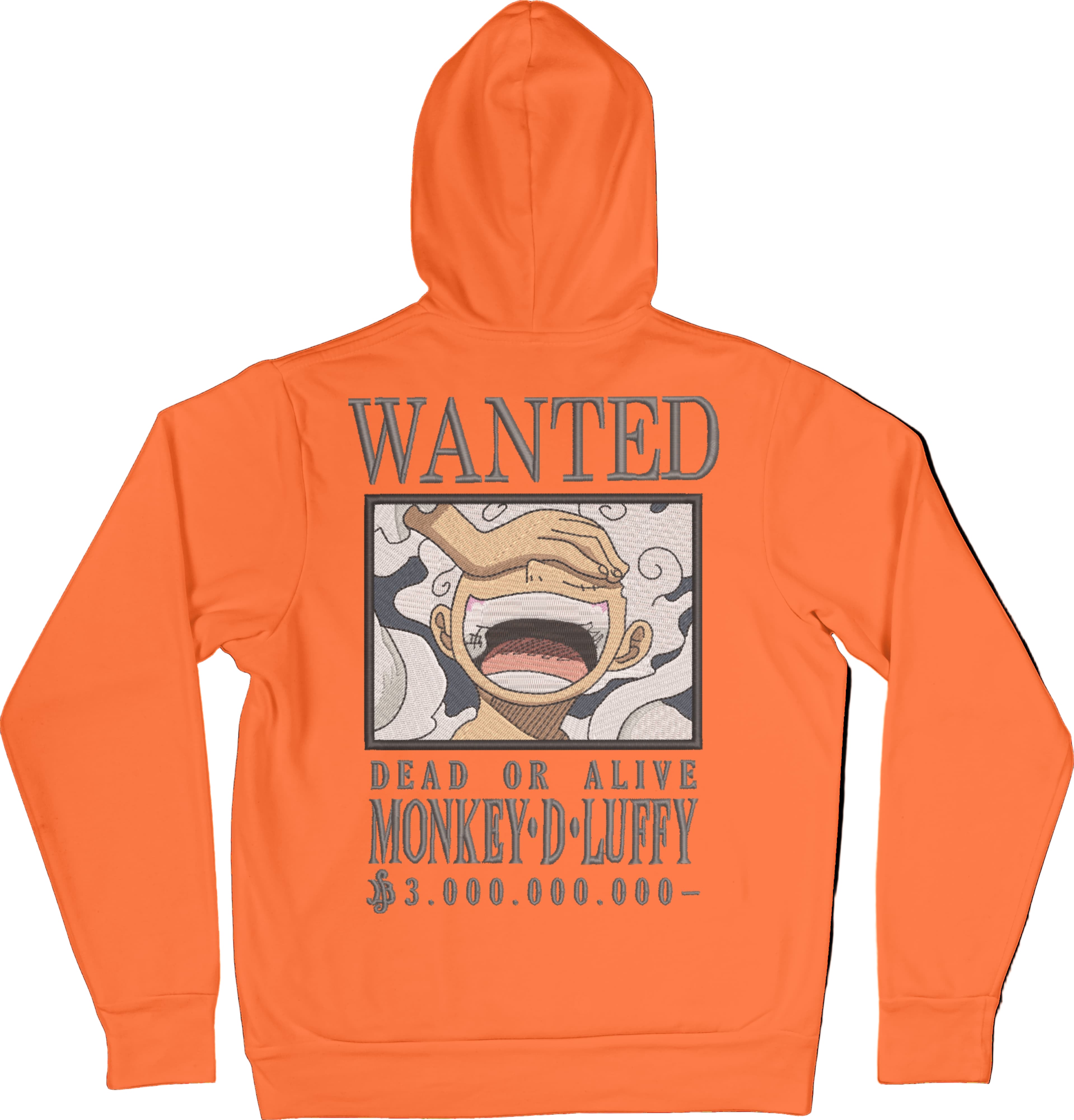 Felpa Ricamata Posteriormente Unisex – Morbida con Cappuccio e Tasca Frontale – Stile Streetwear – Luffy Taglia