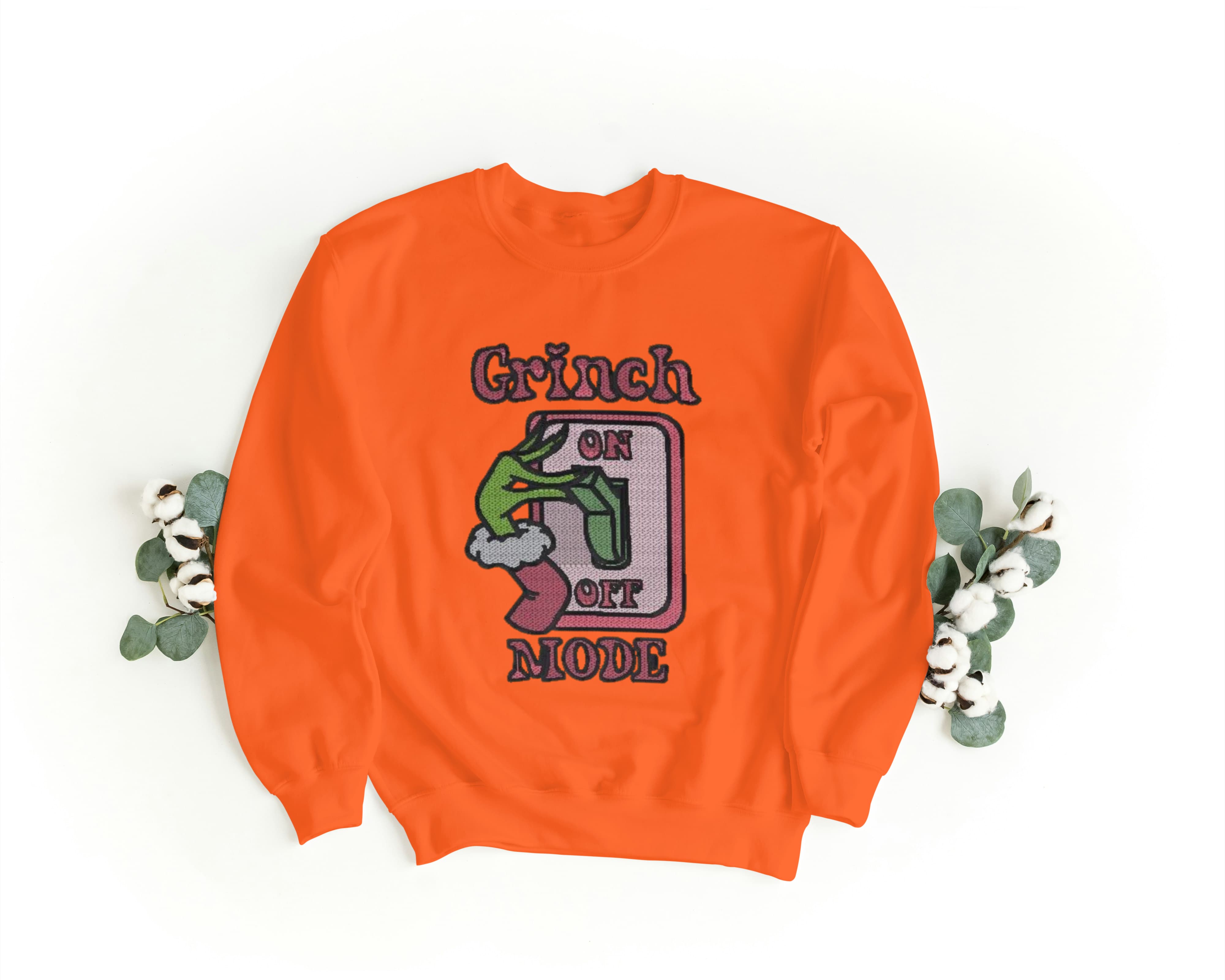 Felpa Ricamata Unisex – Morbida – Stile Streetwear – Grinch Mode On