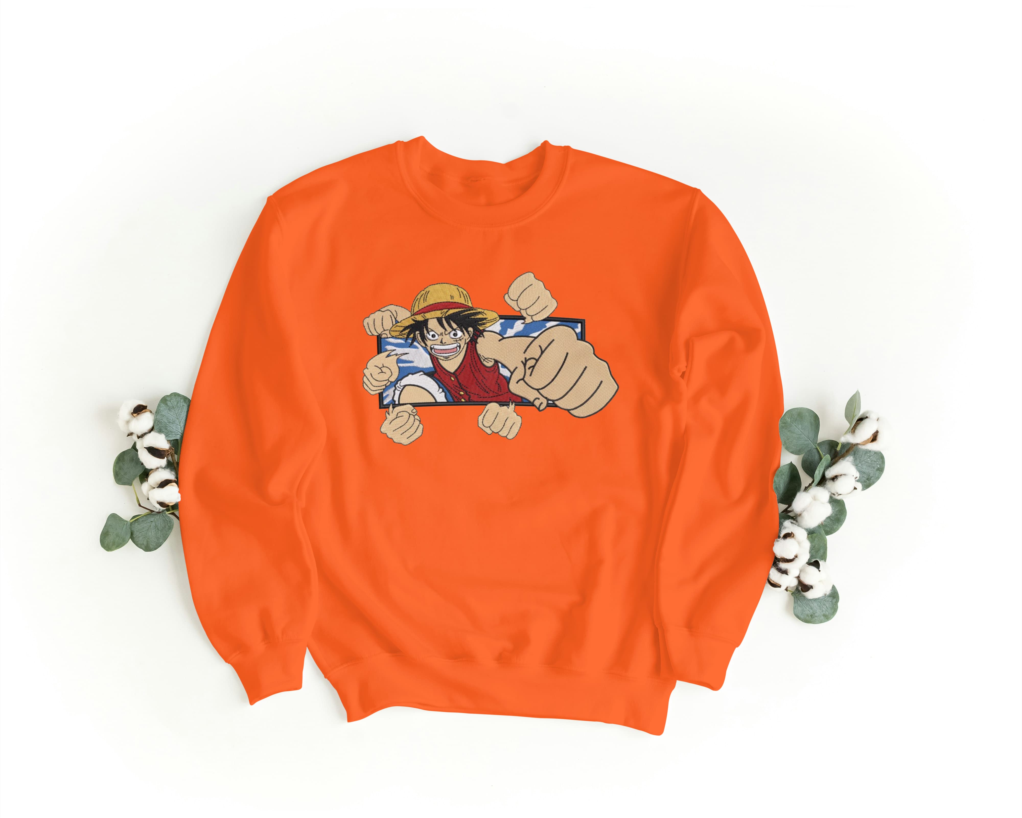 Felpa Ricamata Unisex – Morbida – Stile Streetwear – Luffy