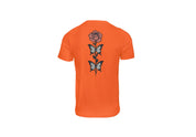 T-Shirt Unisex Ricamata sulla schiena 100% Cotone – Confortevole – Design rosa con foglie a farfalle