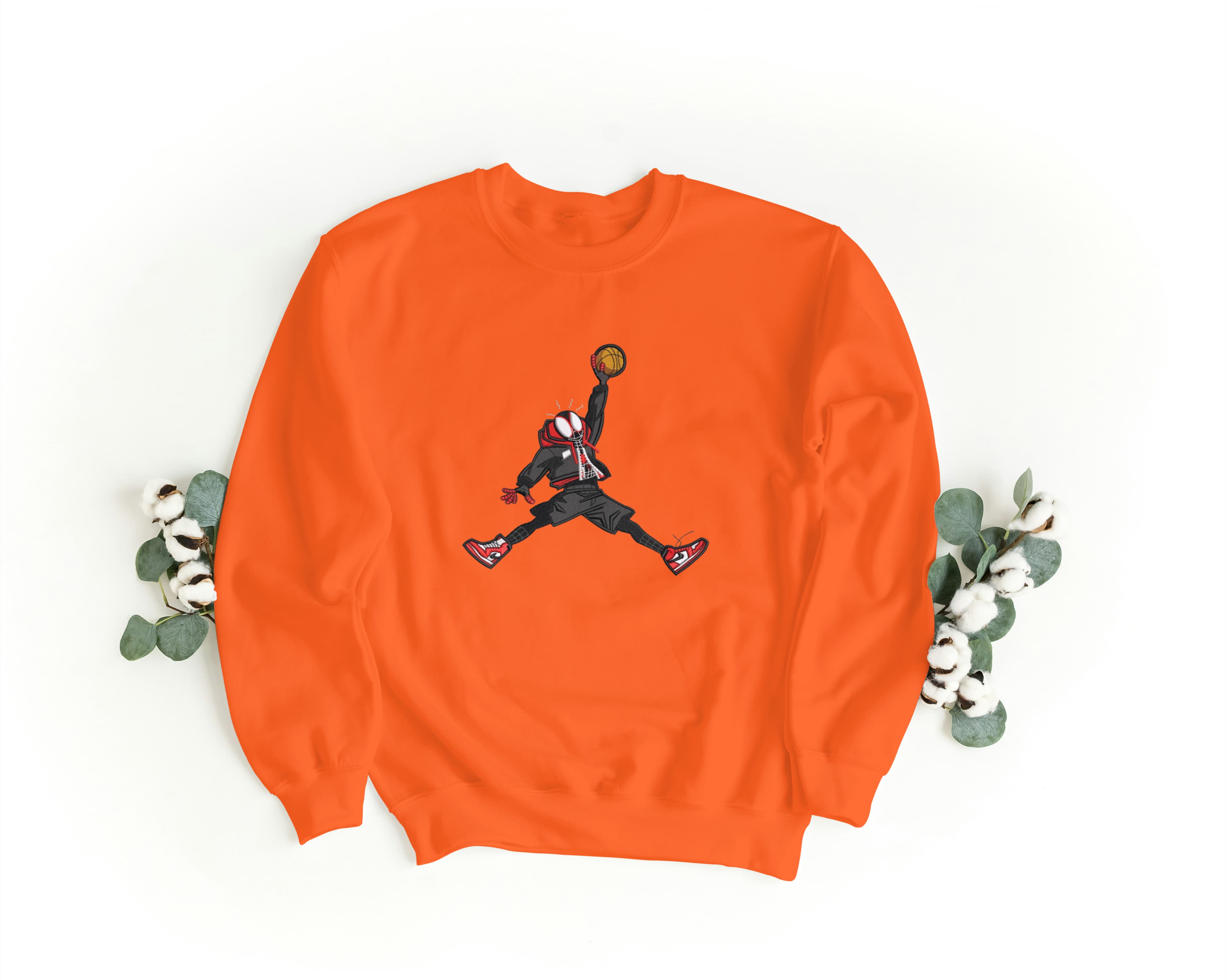 Felpa Ricamata Unisex – Morbida – Stile Streetwear – Basketball Spiderman