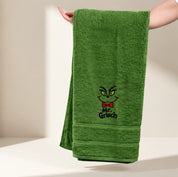 Asciugamano Ricamato in Cotone 150×70 cm – Morbido e Assorbente – 360 gr/m² – Design Mr Grinch