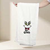 Asciugamano Ricamato in Cotone 150×70 cm – Morbido e Assorbente – 360 gr/m² – Design Mr Grinch