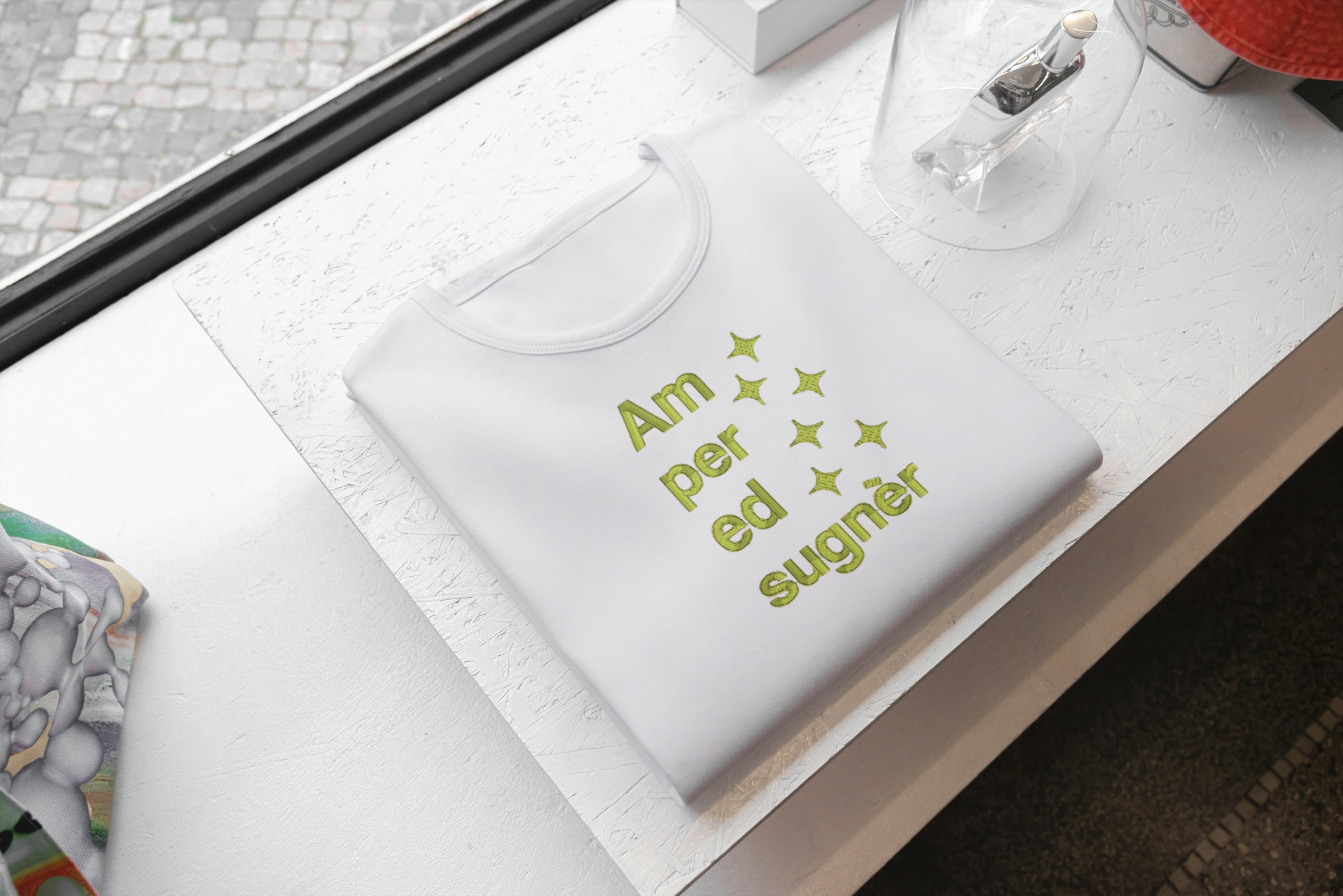 T-shirt Ricamata Unisex – 100% Cotone – Stile Streetwear e Confortevole – Am Per Ed Sugnèr