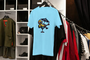 Unisex Embroidered T-Shirt 100% Cotton – Comfortable – Duck in Cocktail Design
