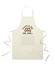 Grembiule in Cotone Riciclato o Poliestere e Cotone – Sostenibile e Pratico – Cucina e Lavoro – Design Ricamato Con scritta Papà il re del grill