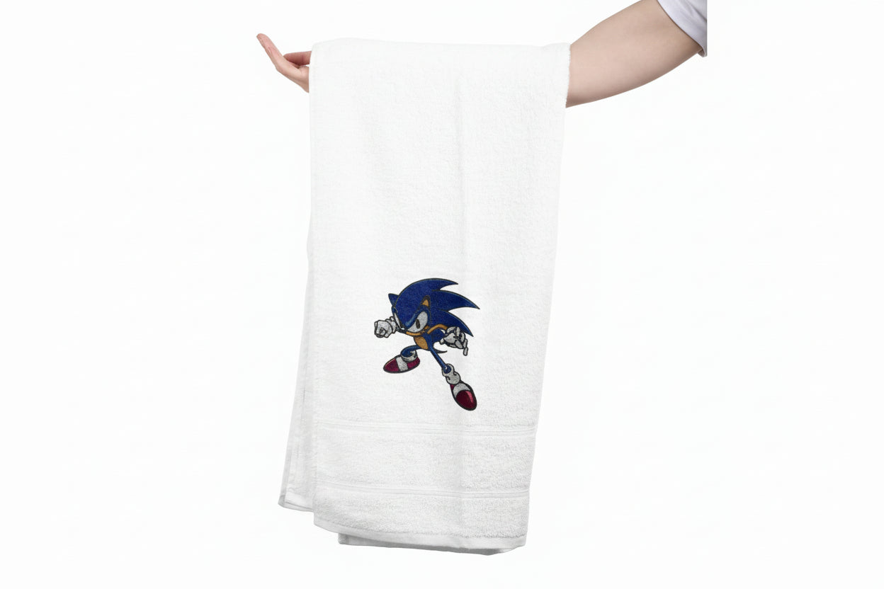 Toalla Bordada de Algodón 150×70 cm – Suave y Absorbente – 360 gr/m² – Diseño Sonic