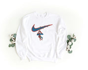 Felpa Ricamata Unisex – Morbida – Stile Streetwear – Swoosh + Spiderman Xmas