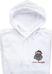 Felpa Ricamata Unisex – Morbida con Cappuccio e Tasca Frontale – Babbo Natale A te e famiglia