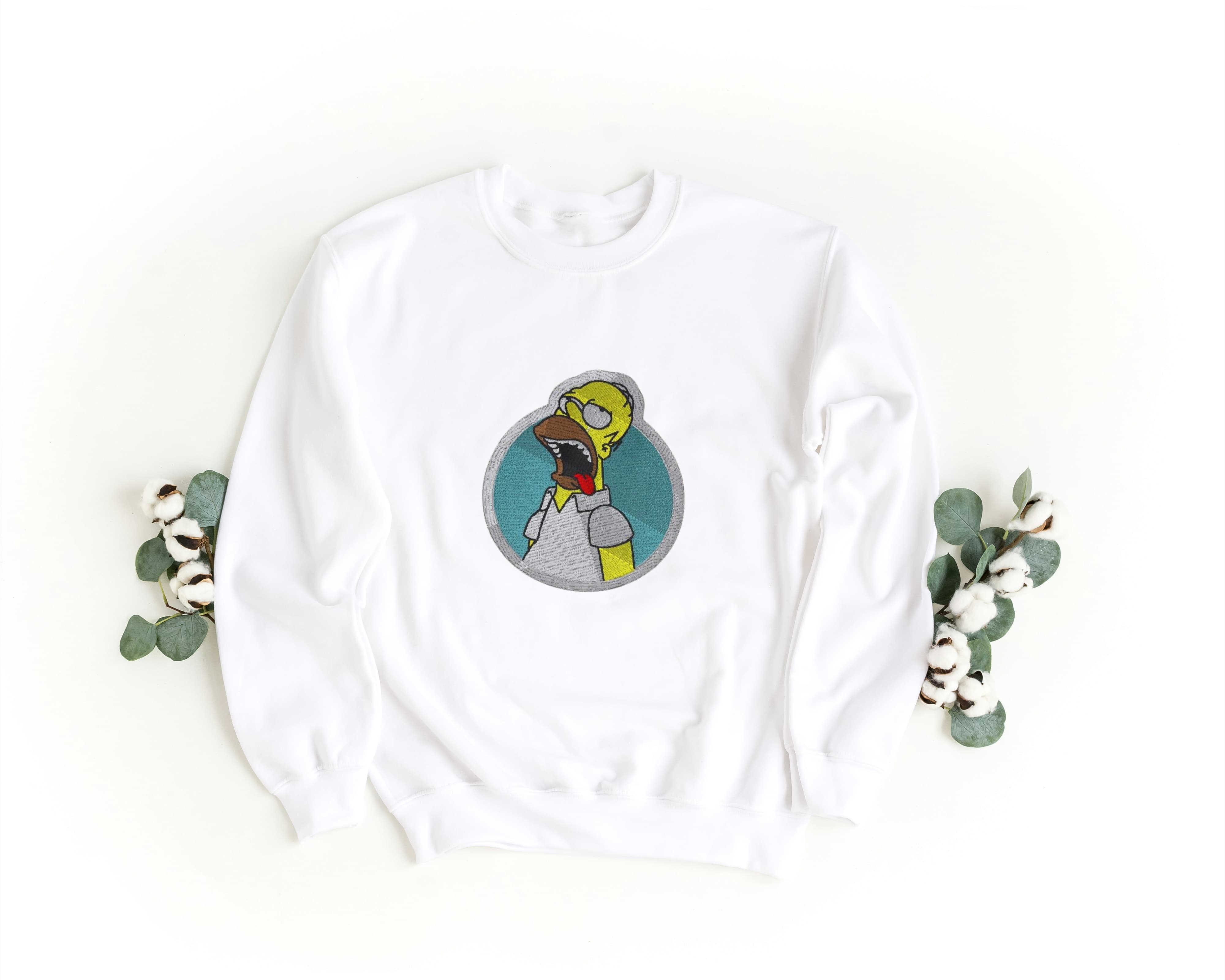 Felpa Ricamata Unisex – Morbida – Stile Streetwear – Homer sbronzo