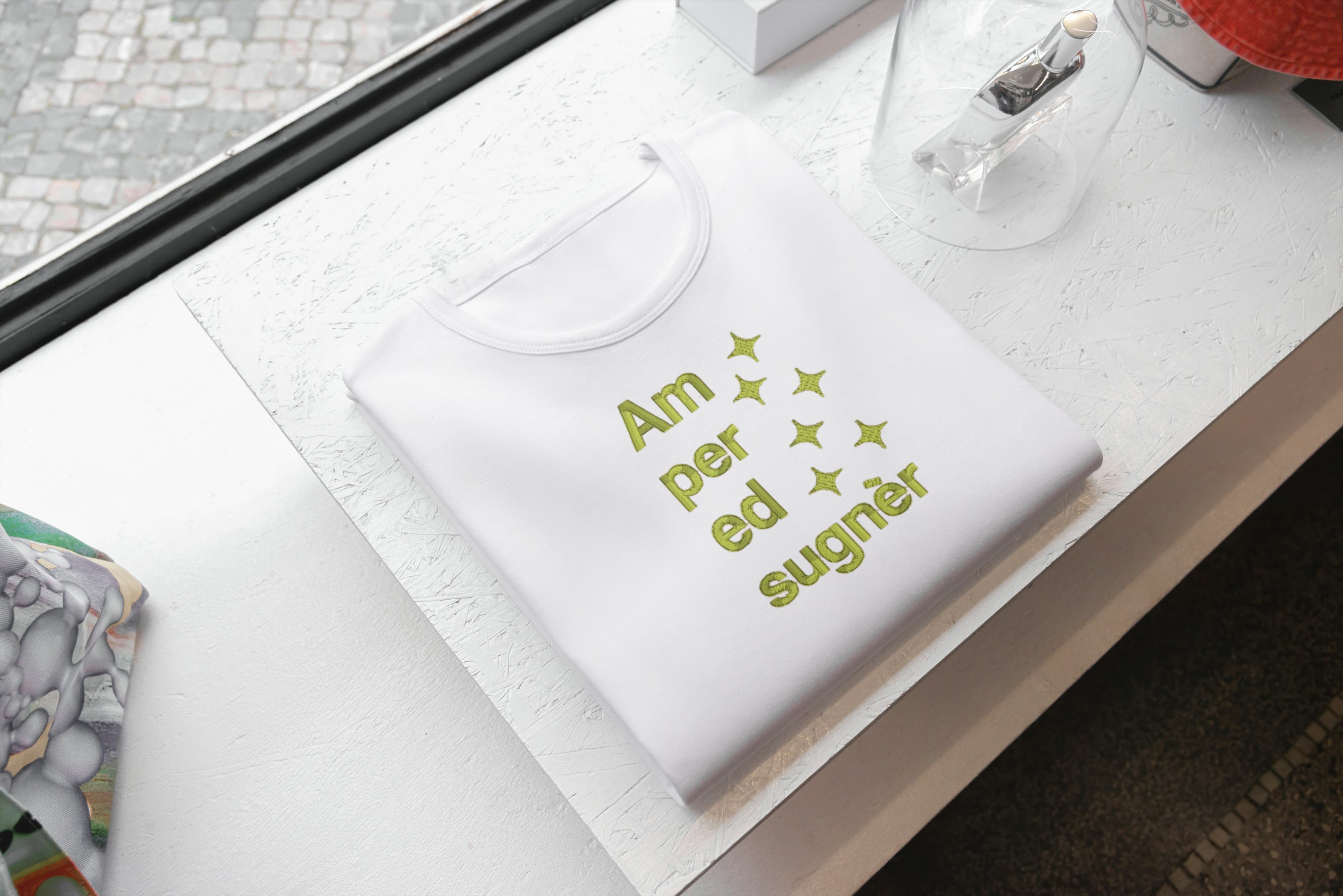 T-shirt Ricamata Unisex – 100% Cotone – Stile Streetwear e Confortevole – Am Per Ed Sugnèr