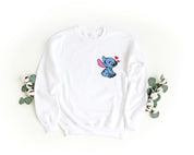 Felpa Ricamata Per Lui e Per Lei Unisex – 100% Cotone – Stile Streetwear e Confortevole – Stich e Angel