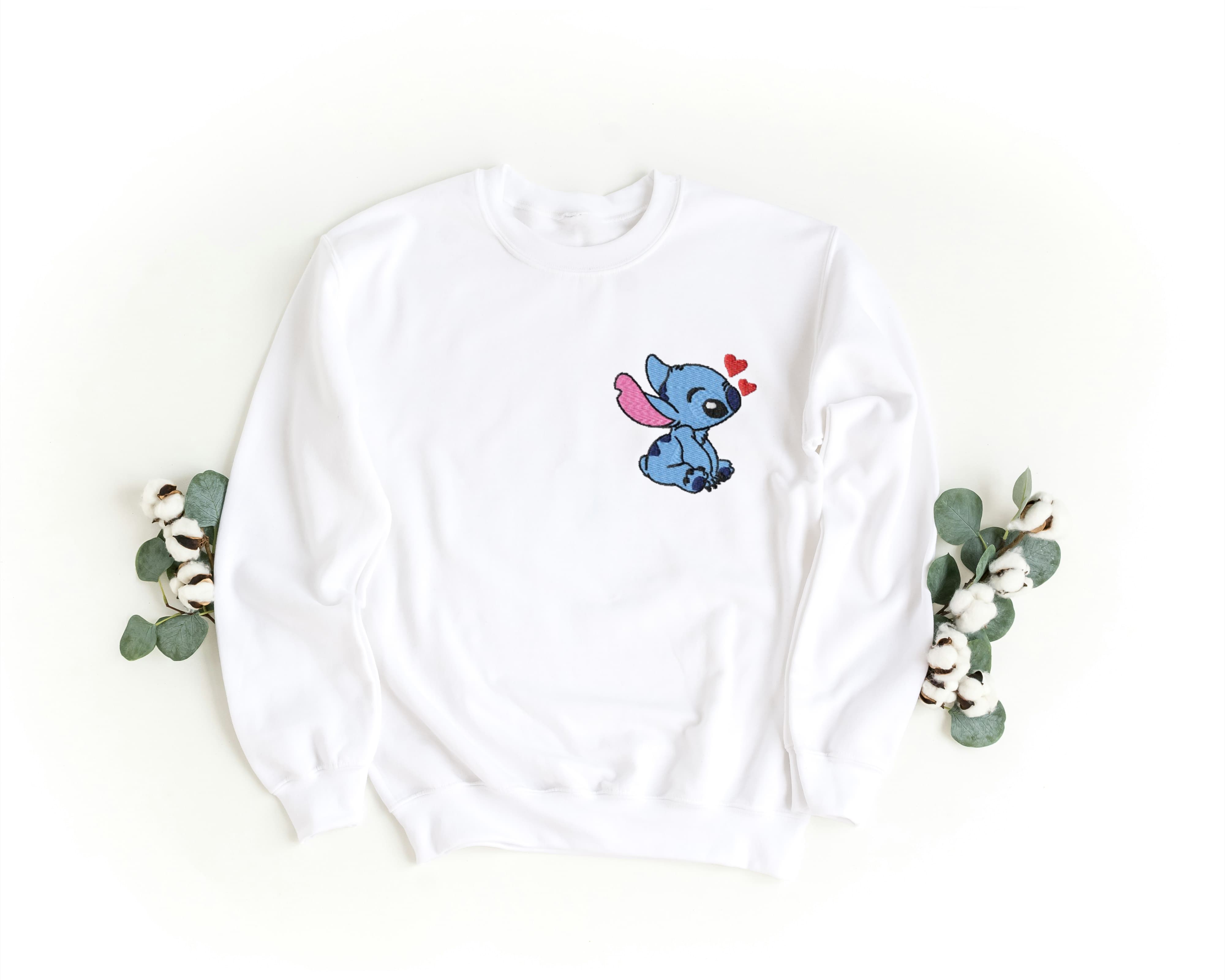 Felpa Ricamata Per Lui e Per Lei Unisex – 100% Cotone – Stile Streetwear e Confortevole – Stich e Angel