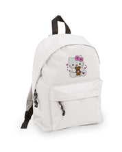 Zaino Bambino in Poliestere 600D 28x38x12 cm – Schienale Imbottito e Spallacci Regolabili - Design Ricamato Hello Kitty