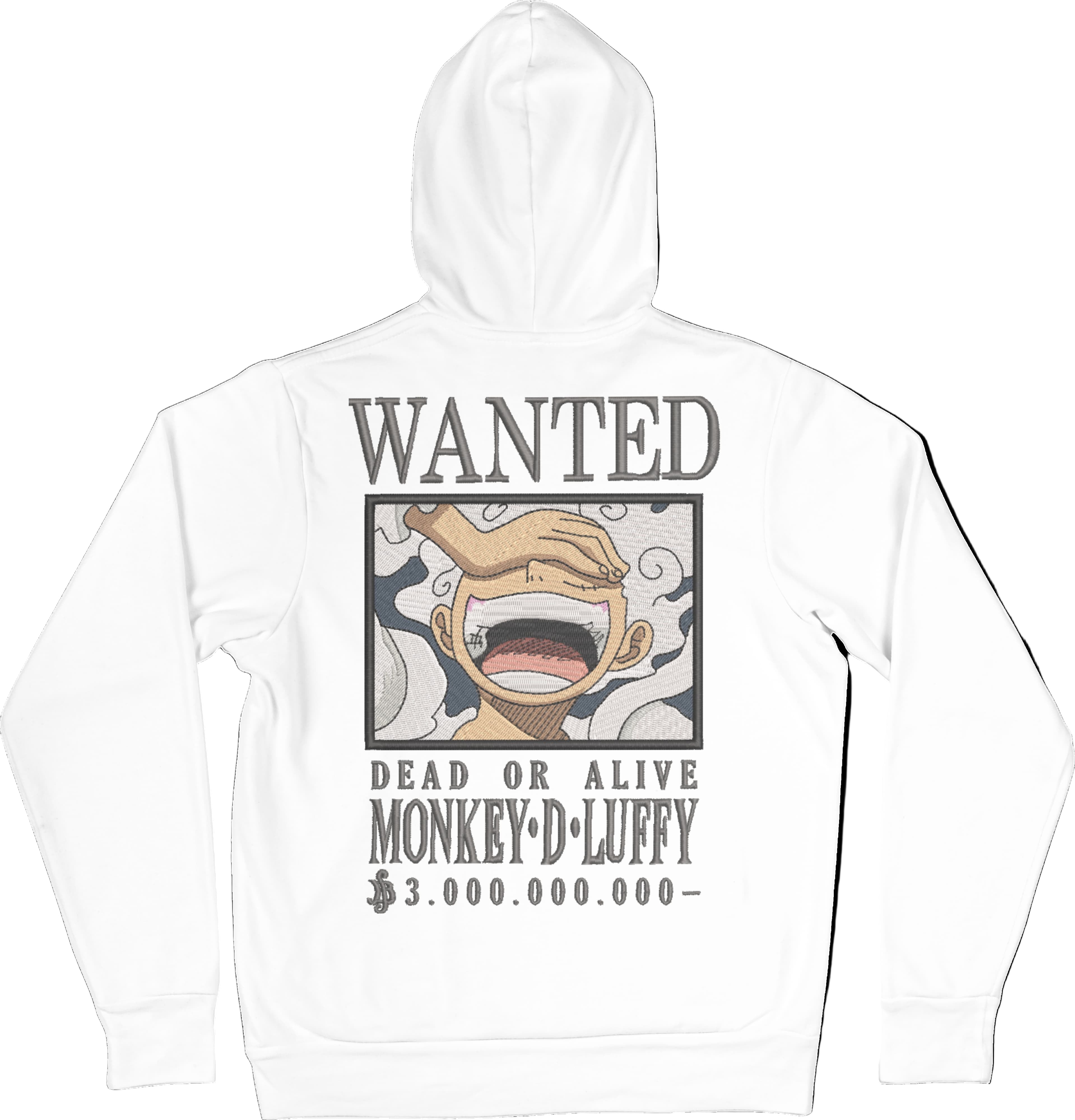 Felpa Ricamata Posteriormente Unisex – Morbida con Cappuccio e Tasca Frontale – Stile Streetwear – Luffy Taglia