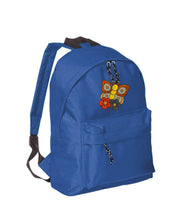 Mochila Infantil de Poliéster 600D 28x38x12 cm – Espalda Acolchada y Correas Ajustables – Diseño Bordado Mariposa con Flores