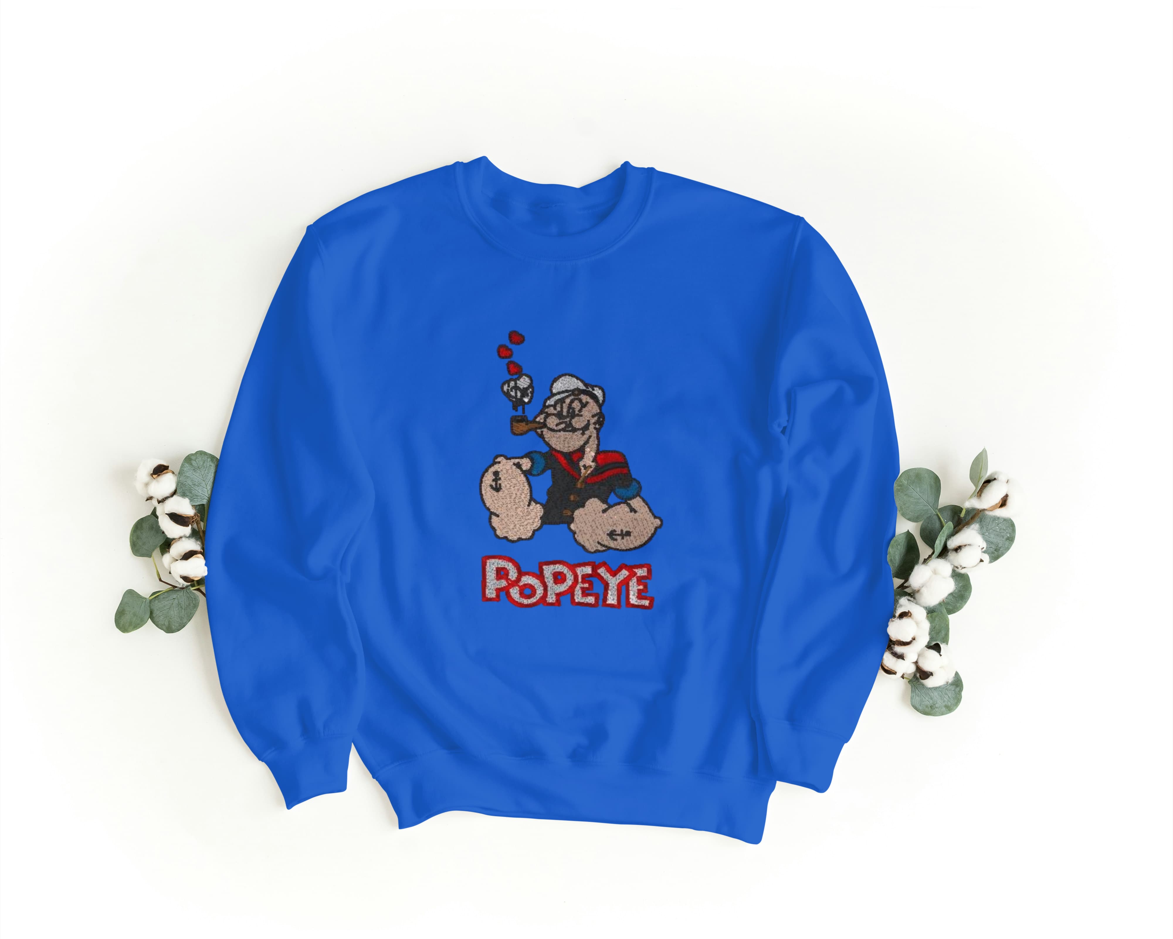 Felpa Ricamata Unisex – Morbida – Stile Streetwear – Braccio di Ferro