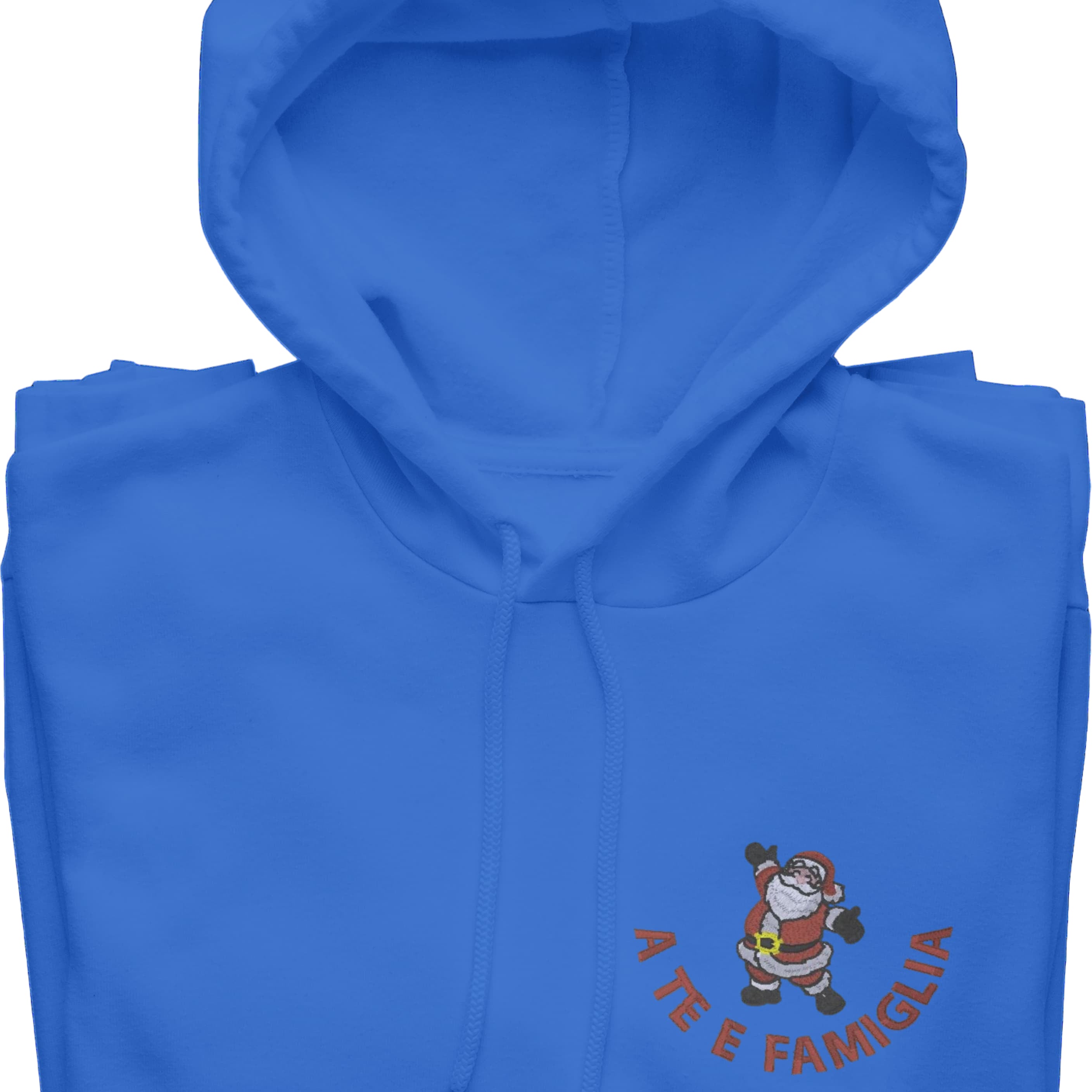 Felpa Ricamata Unisex – Morbida con Cappuccio e Tasca Frontale – Stile Streetwear – Happy Babbo Natale A te e famiglia