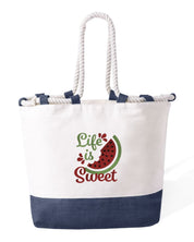 Borsa Mare in Cotone Resistente 280 g/m² – Manici Lunghi Rinforzati 50 cm – Design Ricamato Life in Sweet-Biiply