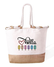 Borsa Mare in Cotone Resistente 280 g/m² – Manici Lunghi Rinforzati 50 cm – Design Ricamato Scritta summer su ghiaccioli-Biiply