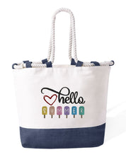 Borsa Mare in Cotone Resistente 280 g/m² – Manici Lunghi Rinforzati 50 cm – Design Ricamato Scritta summer su ghiaccioli-Biiply