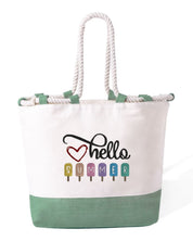 Borsa Mare in Cotone Resistente 280 g/m² – Manici Lunghi Rinforzati 50 cm – Design Ricamato Scritta summer su ghiaccioli-Biiply