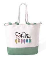 Borsa Mare in Cotone Resistente 280 g/m² – Manici Lunghi Rinforzati 50 cm – Design Ricamato Scritta summer su ghiaccioli