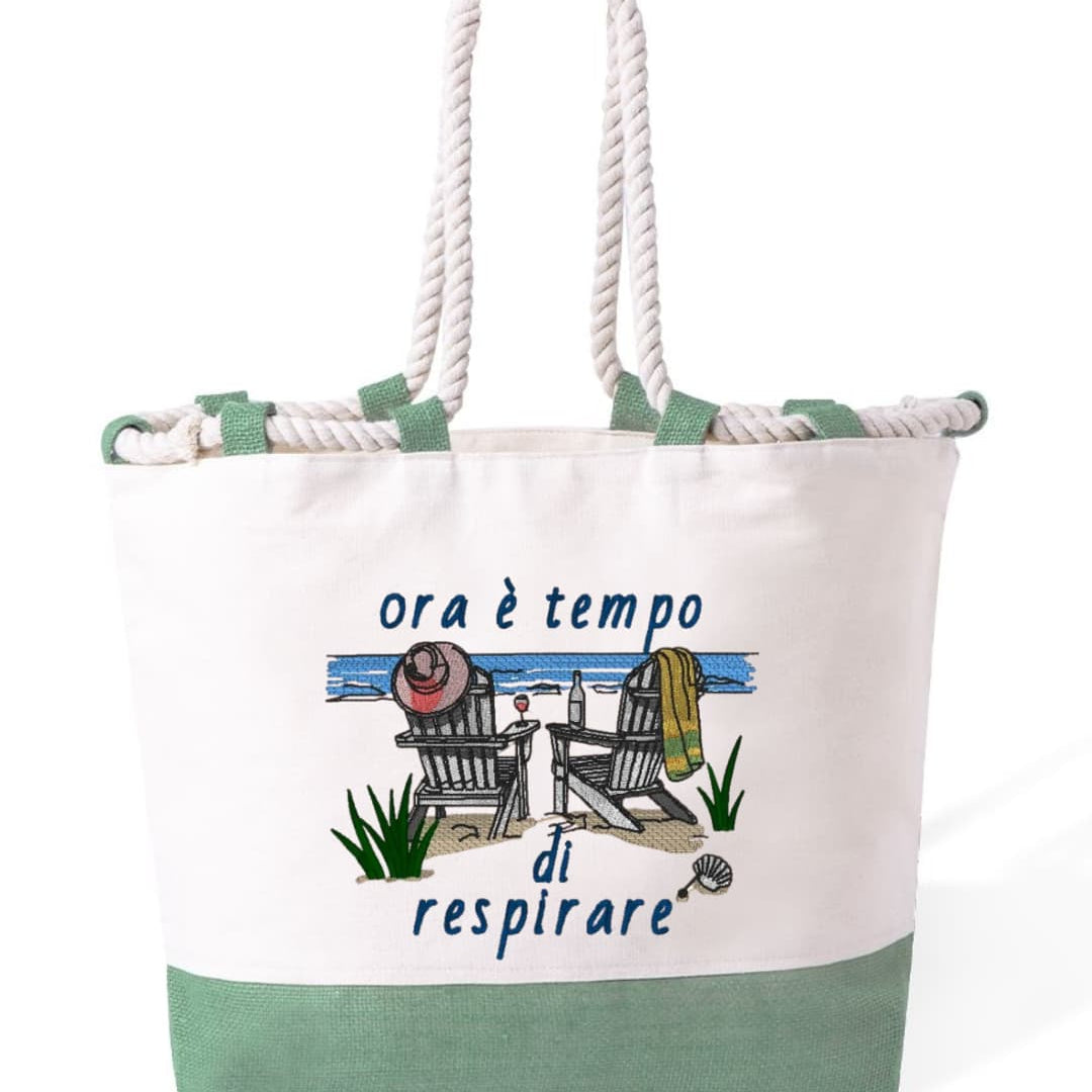 m² – Manici Lunghi Rinforzati 50 cm – Design Ricamato ora è tempo di respirare-Biiply