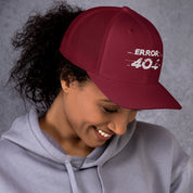 Cappellino Ricamato Unisex Da Baseball Regolabile – Design Error 404-Biiply