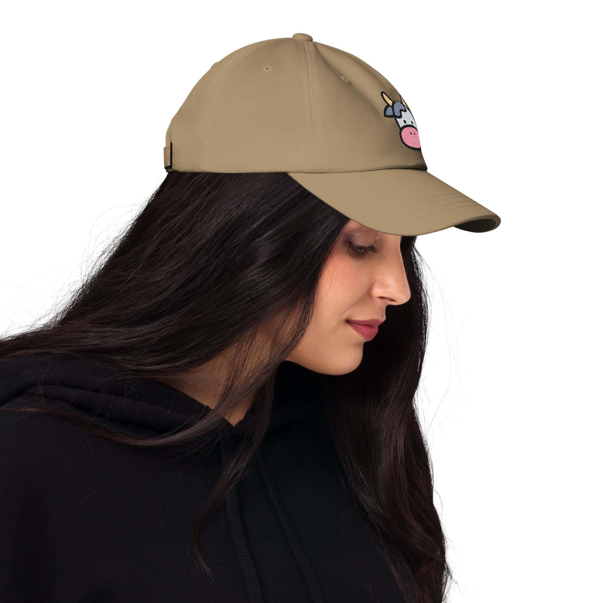 Cappellino Ricamato Unisex Da Baseball Regolabile – Design Faccia Mucca-Biiply