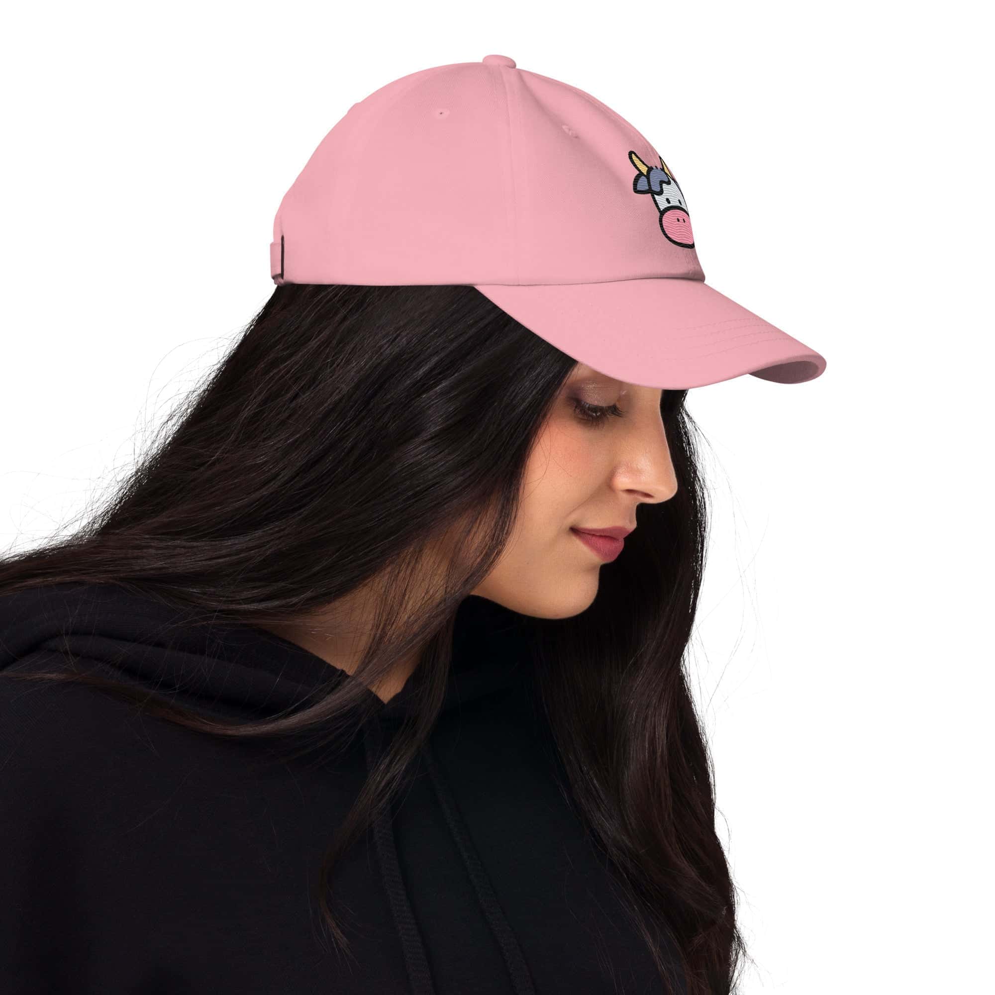 Cappellino Ricamato Unisex Da Baseball Regolabile – Design Faccia Mucca-Biiply
