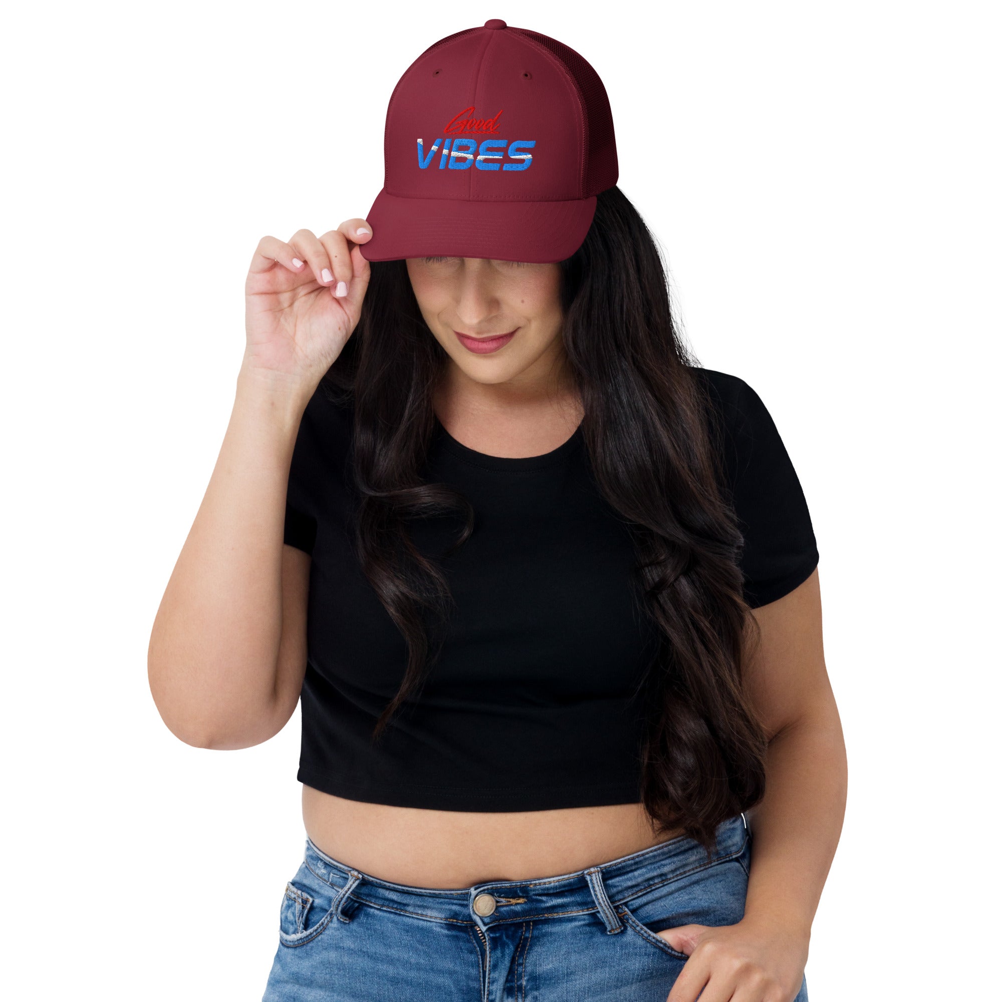Cappellino Ricamato Unisex Da Baseball Regolabile – Design Good Vibes-Biiply