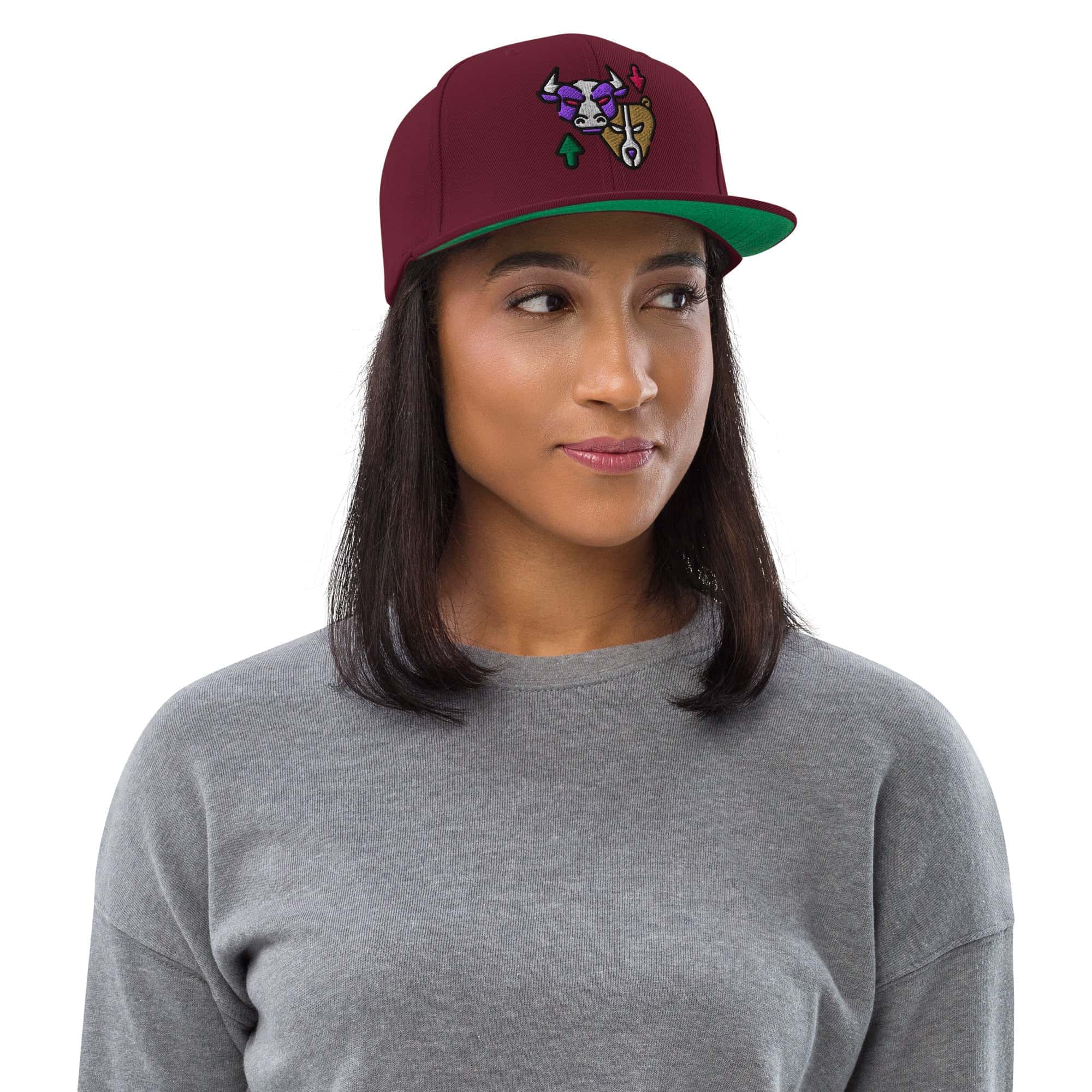 Cappellino Ricamato Unisex Snapback Regolabile – Design Bull & Bear-Biiply