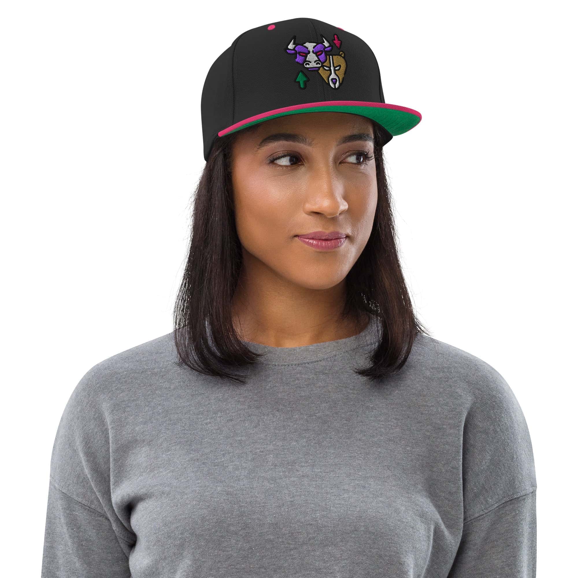 Cappellino Ricamato Unisex Snapback Regolabile – Design Bull & Bear-Biiply