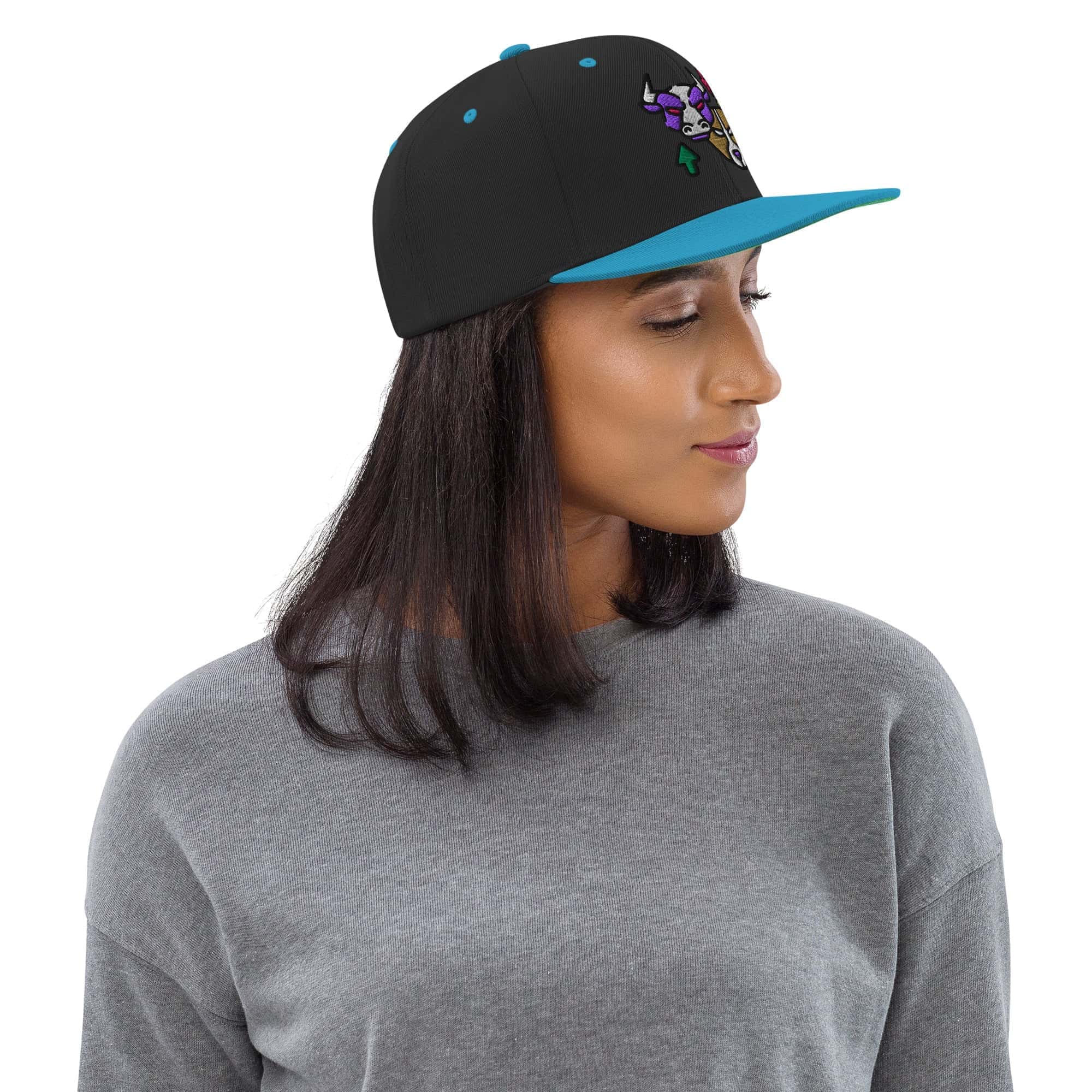 Cappellino Ricamato Unisex Snapback Regolabile – Design Bull & Bear-Biiply