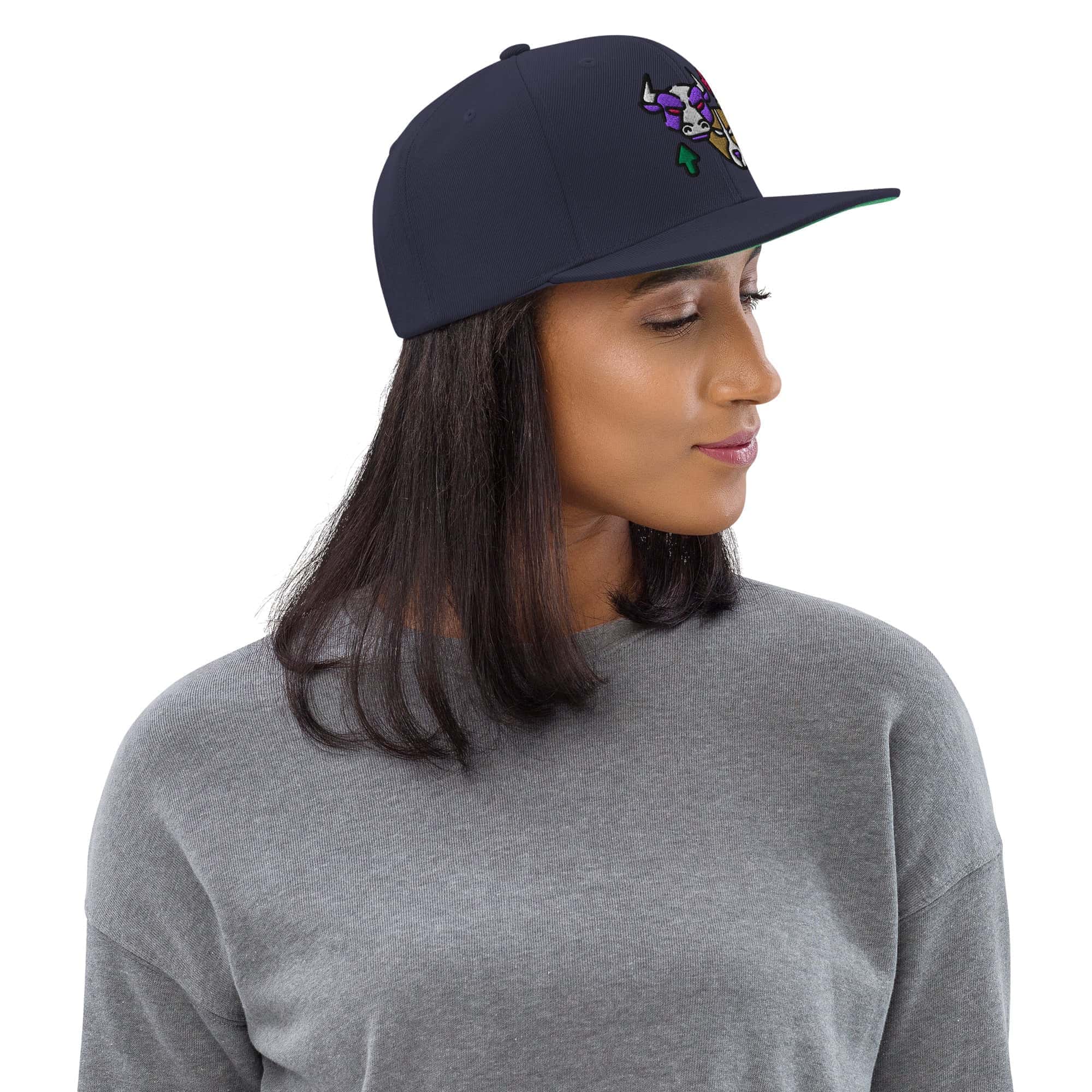 Cappellino Ricamato Unisex Snapback Regolabile – Design Bull & Bear-Biiply
