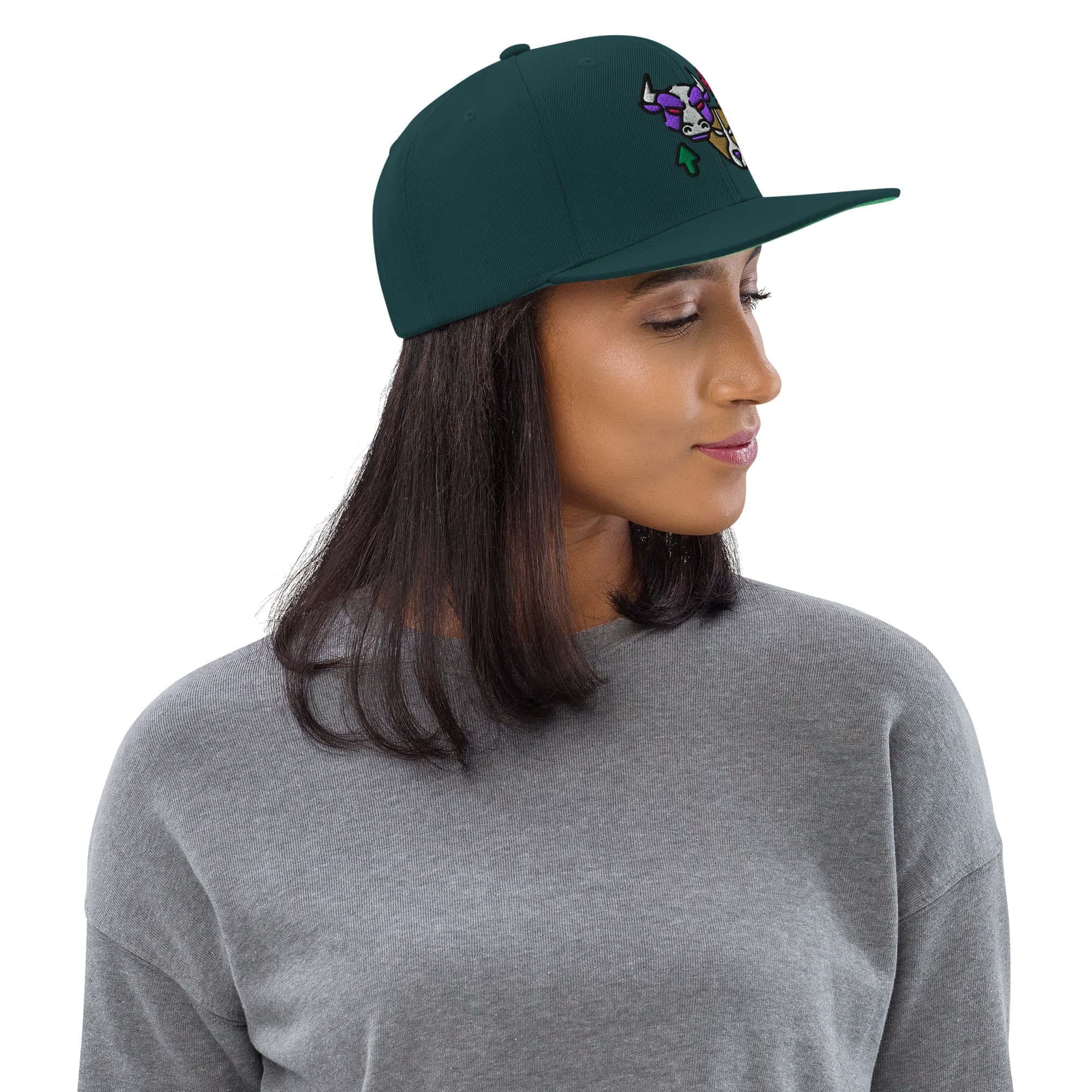 Cappellino Ricamato Unisex Snapback Regolabile – Design Bull & Bear-Biiply