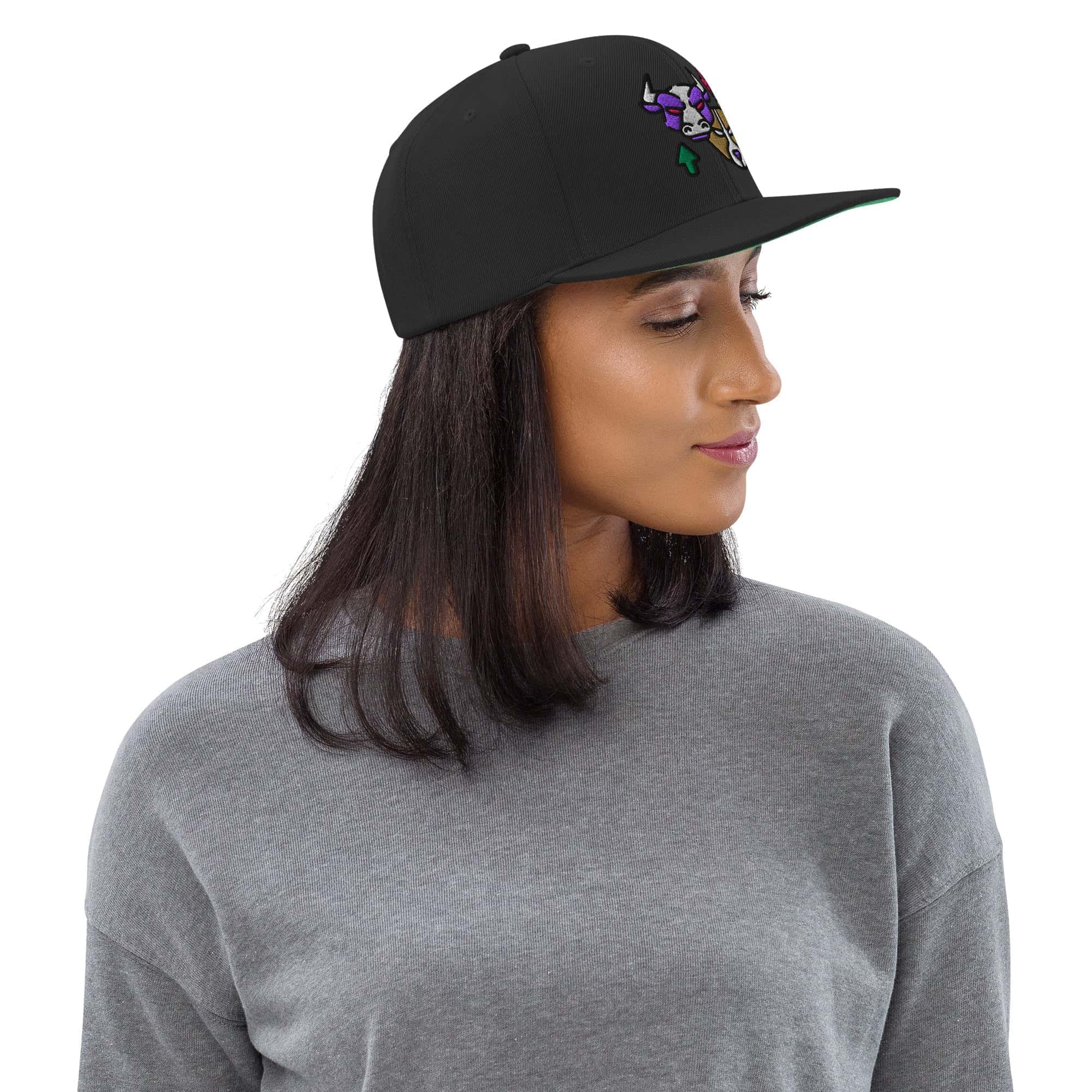 Cappellino Ricamato Unisex Snapback Regolabile – Design Bull & Bear-Biiply