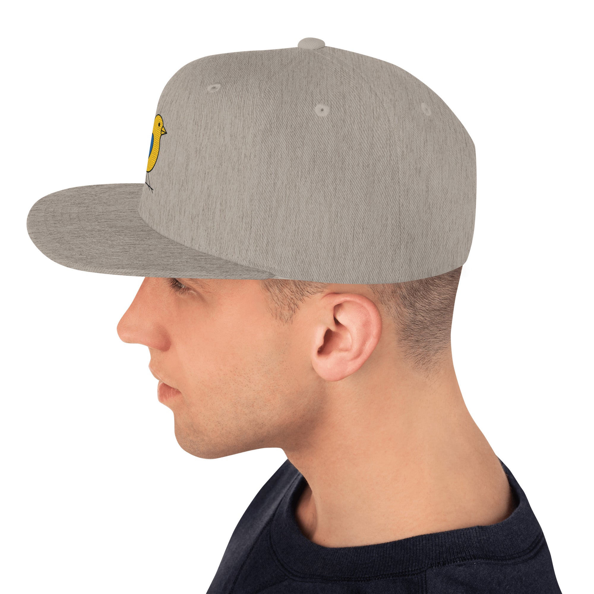 Cappellino Ricamato Unisex Snapback Regolabile – Design Canarino-Biiply