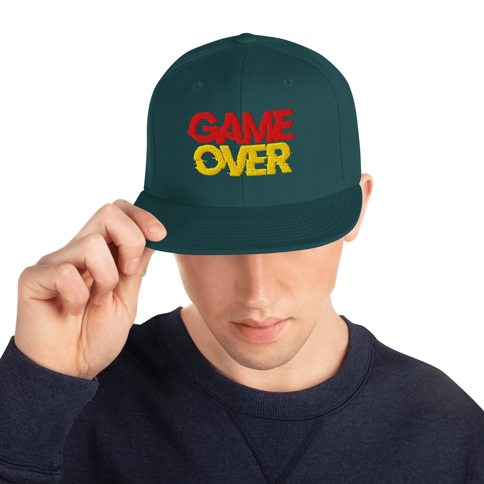 Cappellino Ricamato Unisex Snapback Regolabile – Design Game Over-Biiply