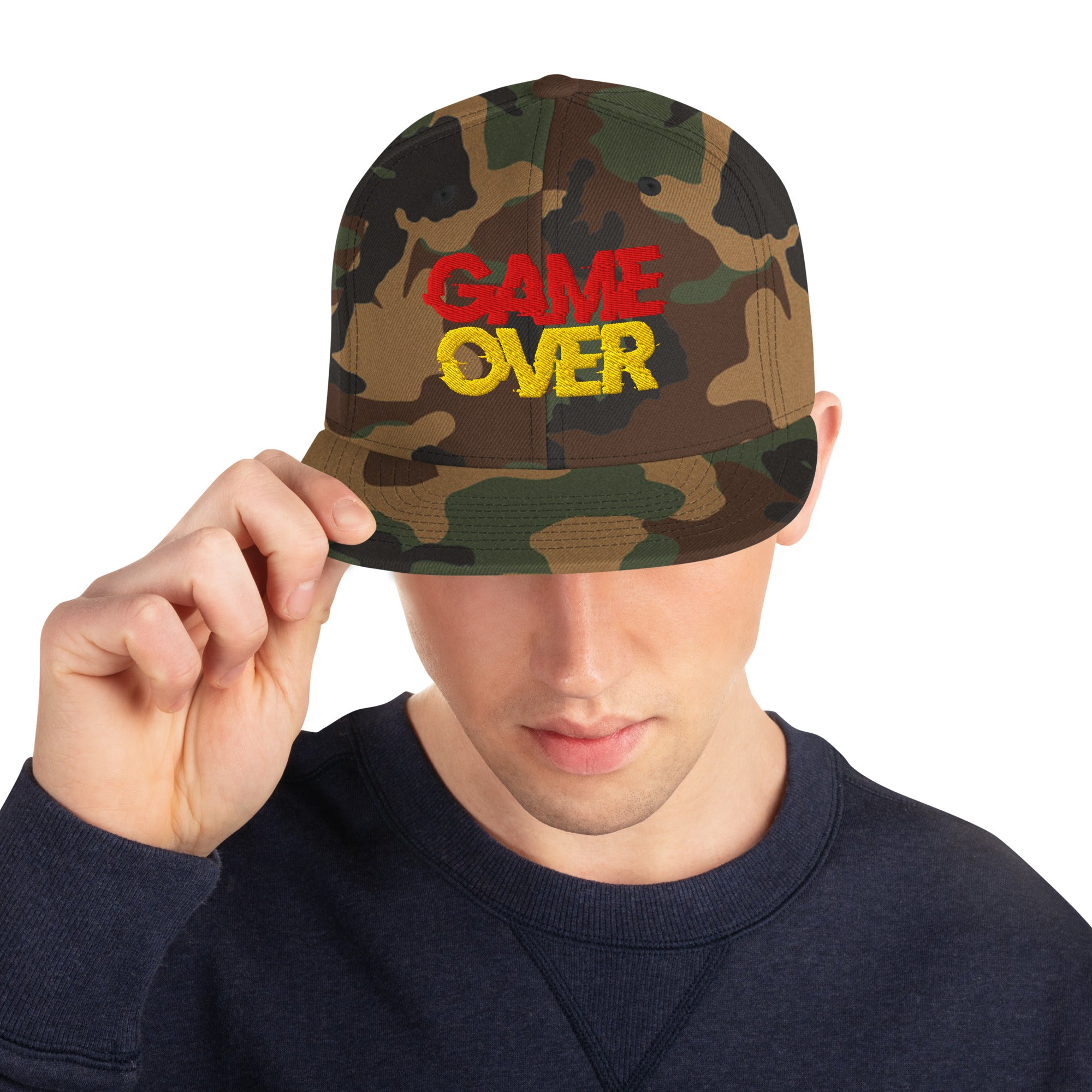 Cappellino Ricamato Unisex Snapback Regolabile – Design Game Over-Biiply