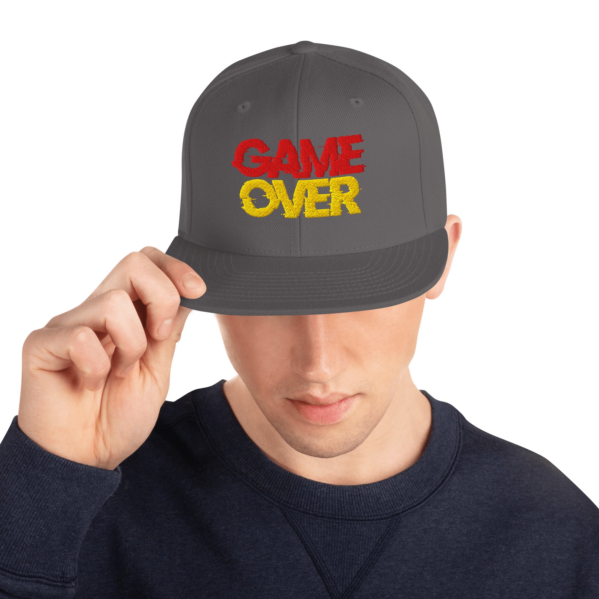 Cappellino Ricamato Unisex Snapback Regolabile – Design Game Over-Biiply