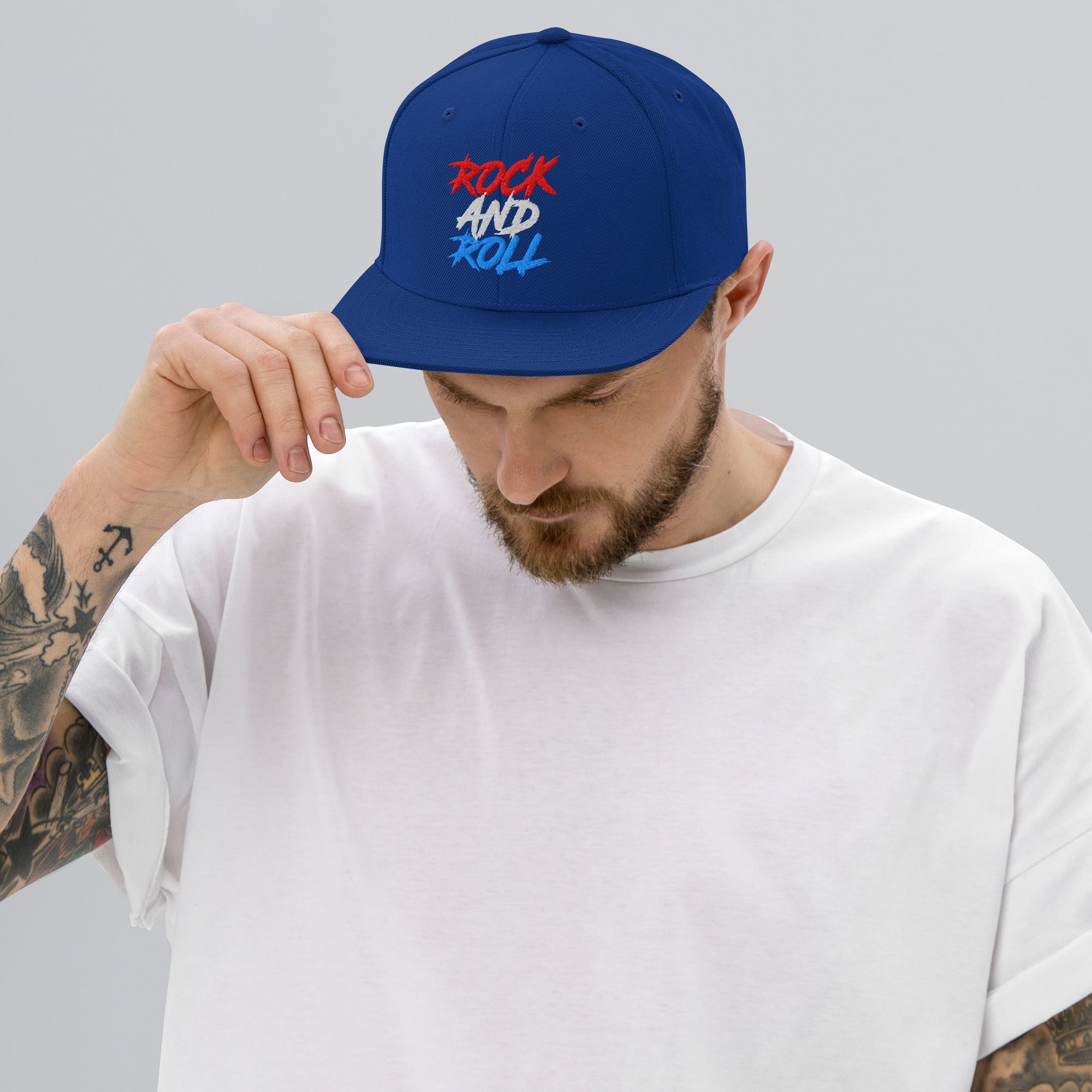 Cappellino Ricamato Unisex Snapback Regolabile – Design Rock And Roll-Biiply