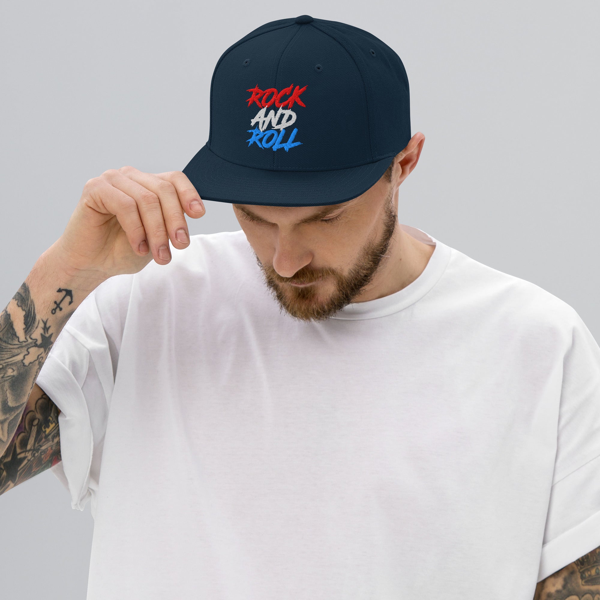 Cappellino Ricamato Unisex Snapback Regolabile – Design Rock And Roll-Biiply