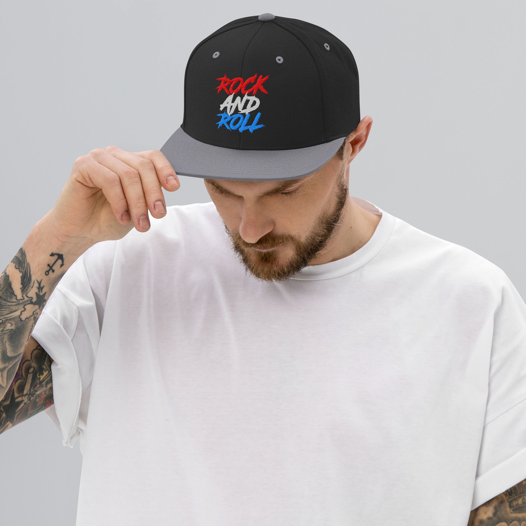 Cappellino Ricamato Unisex Snapback Regolabile – Design Rock And Roll-Biiply