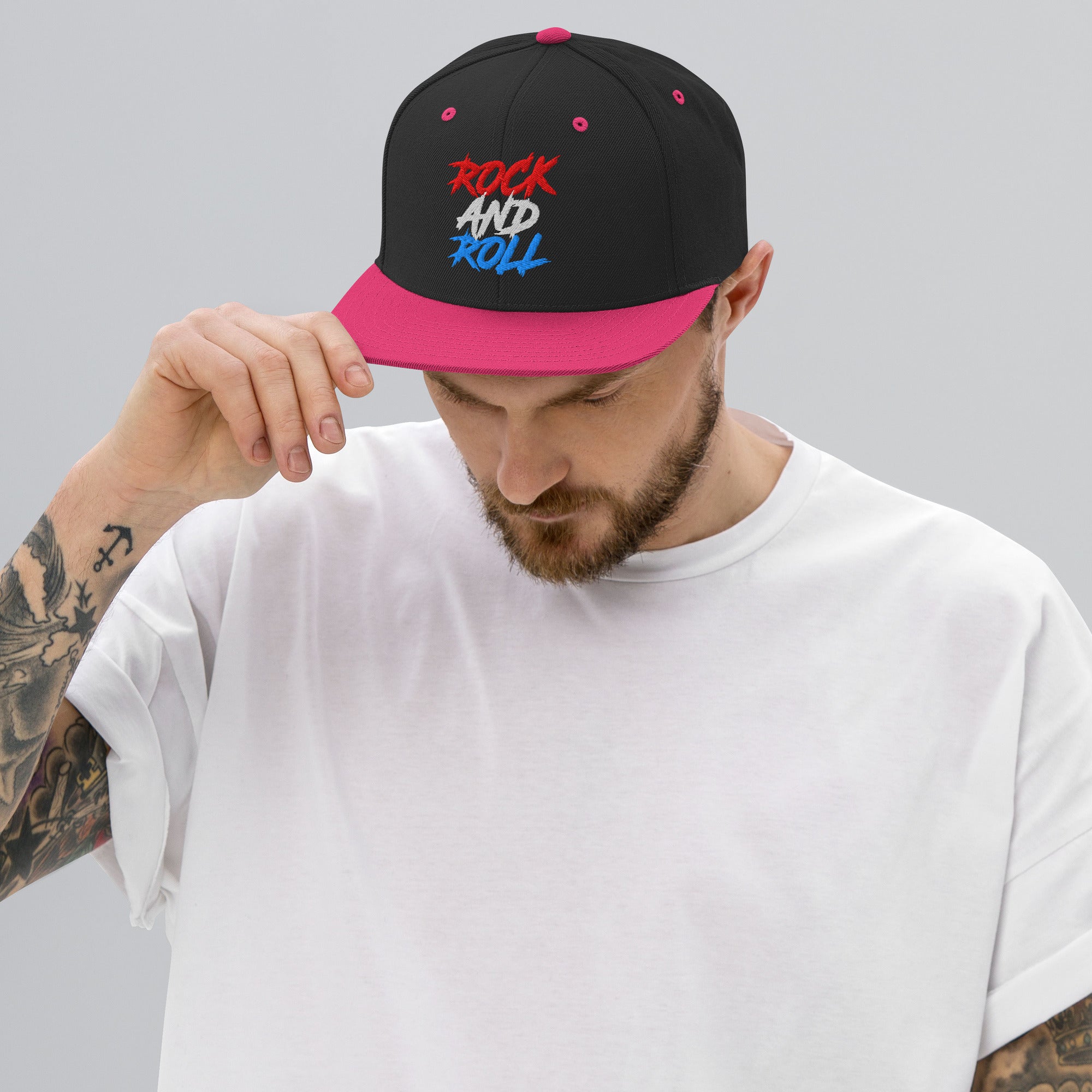 Cappellino Ricamato Unisex Snapback Regolabile – Design Rock And Roll-Biiply