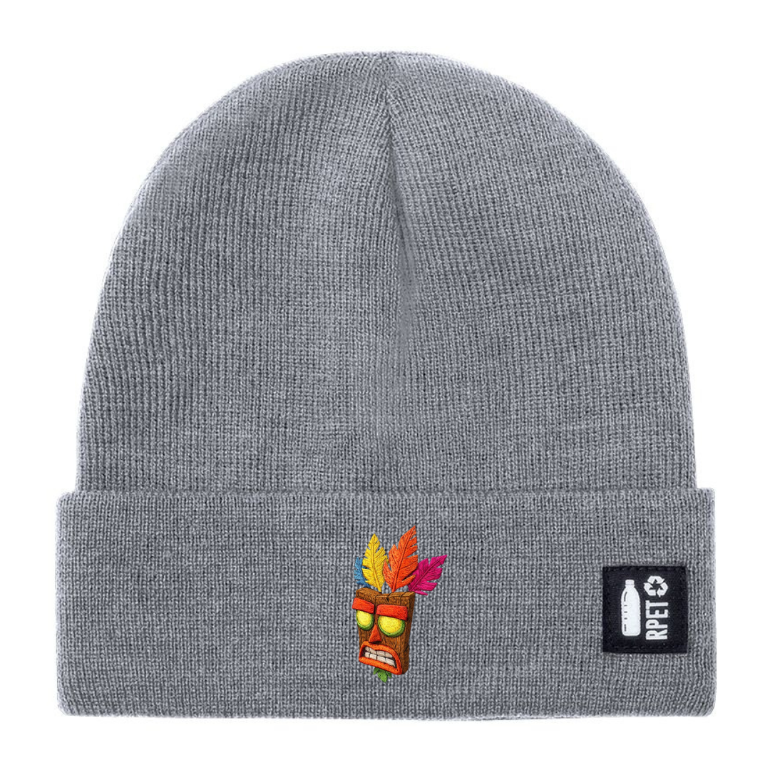 Cappello a Maglia in RPET Riciclato – Morbido e Caldo – Linea Sostenibile Naturaleine – Design Ricamato Aku Aku-Biiply
